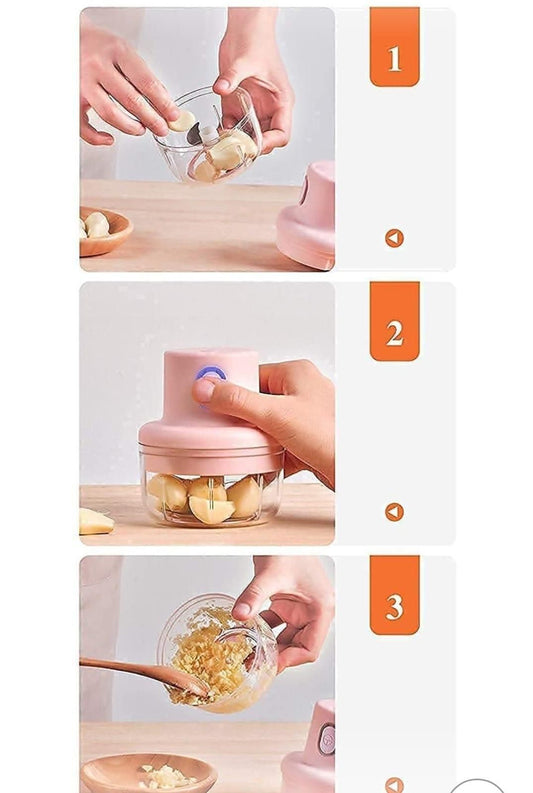 KolorFish Electric Mini Garlic Chopper 250ml Electric Vegetable Chopper
