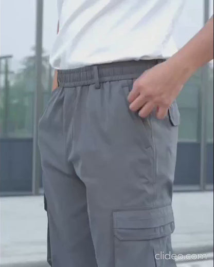 Men's Solid Cargo Pant Grey